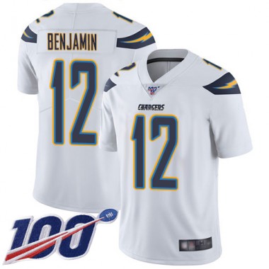 Los Angeles Chargers NFL Football Travis Benjamin White Jersey Men Limited  #12 Road 100th Season Vapor Untouchable